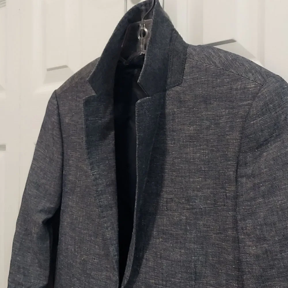Howe Men’s Blue Cotton Linen Blend Sport Coat Sz 36